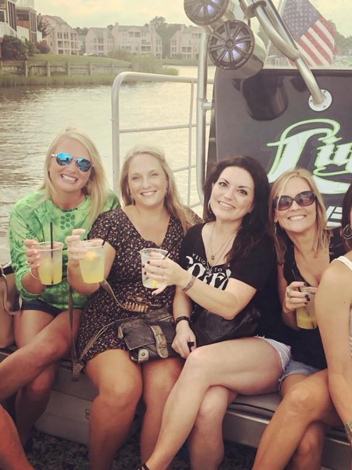 A group of women on a boat