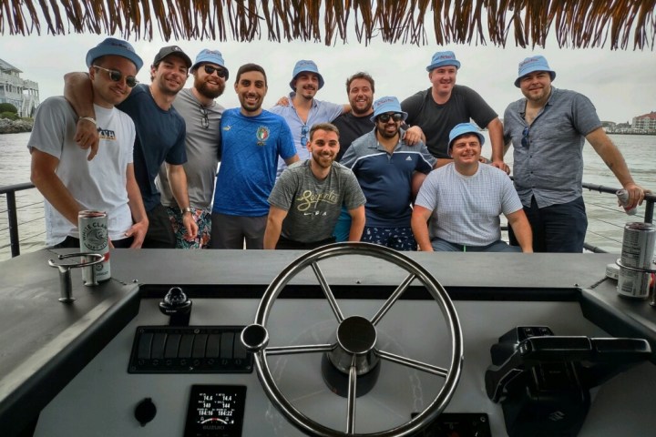 a group of people posing for the camera